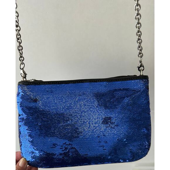 Coach blue crossbody sequin poppy purse - Picture 6 of 10